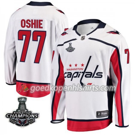 Washington Capitals T.J. Oshie 77 2018 Stanley Cup Champions Adidas Wit Authentic Shirt - Mannen